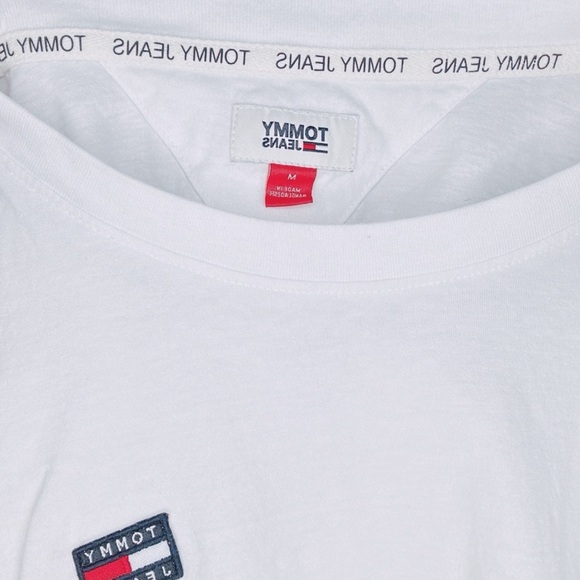 Tommy Hilfiger Jeans Crop Badge Tee White M - Picture 5 of 8